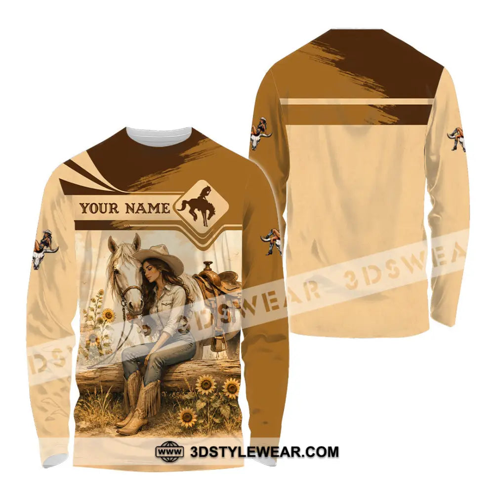 Women Shirt - Custom Cowgirl Shirt - Long Sleeve Shirt / S - T-shirt