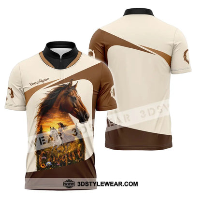 Women Shirt - Custom Cowgirl Shirt - Zipper Polo Shirt / S - T-shirt