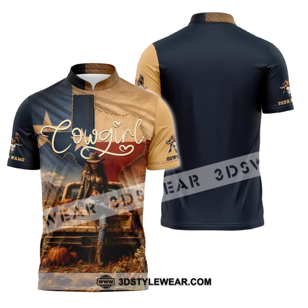Women Shirt - Custom Cowgirl Shirt - Zipper Polo Shirt / S - T-shirt