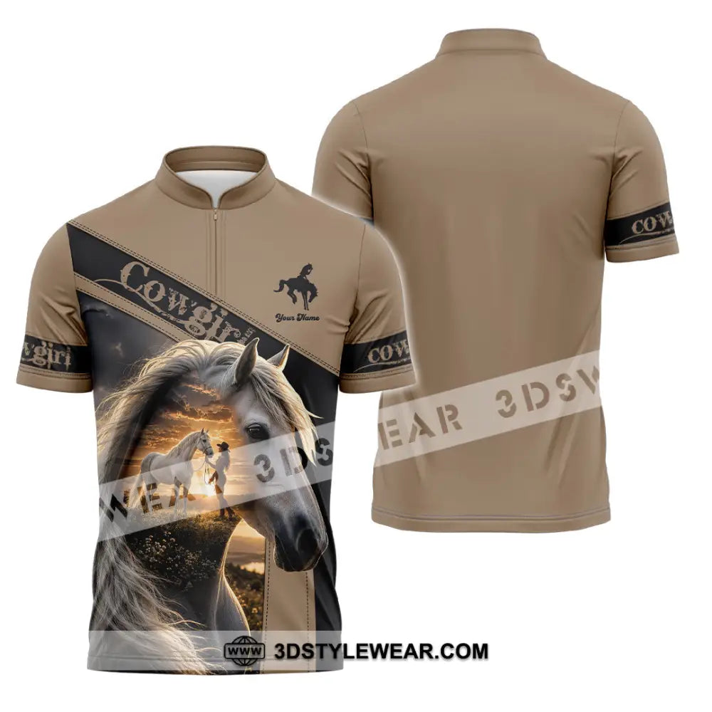 Women Shirt - Custom Cowgirl Shirt - Zipper Polo Shirt / S - T-shirt