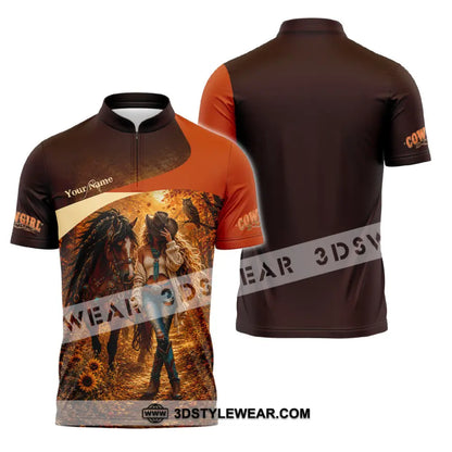 Women Shirt - Custom Cowgirl Shirt - Zipper Polo Shirt / S - T-shirt