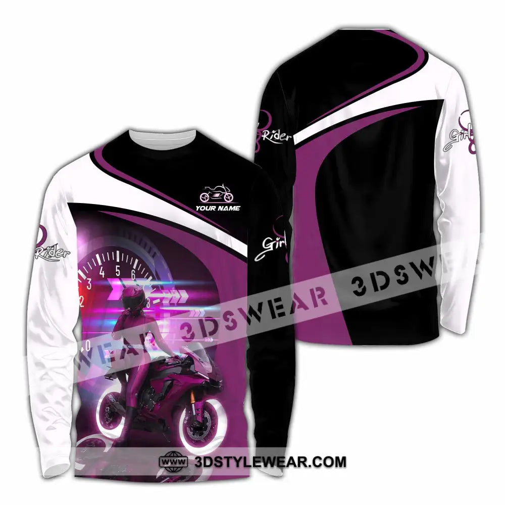 Women Shirt - Custom Girl Rider Shirt - Long Sleeve Shirt / S - T-shirt