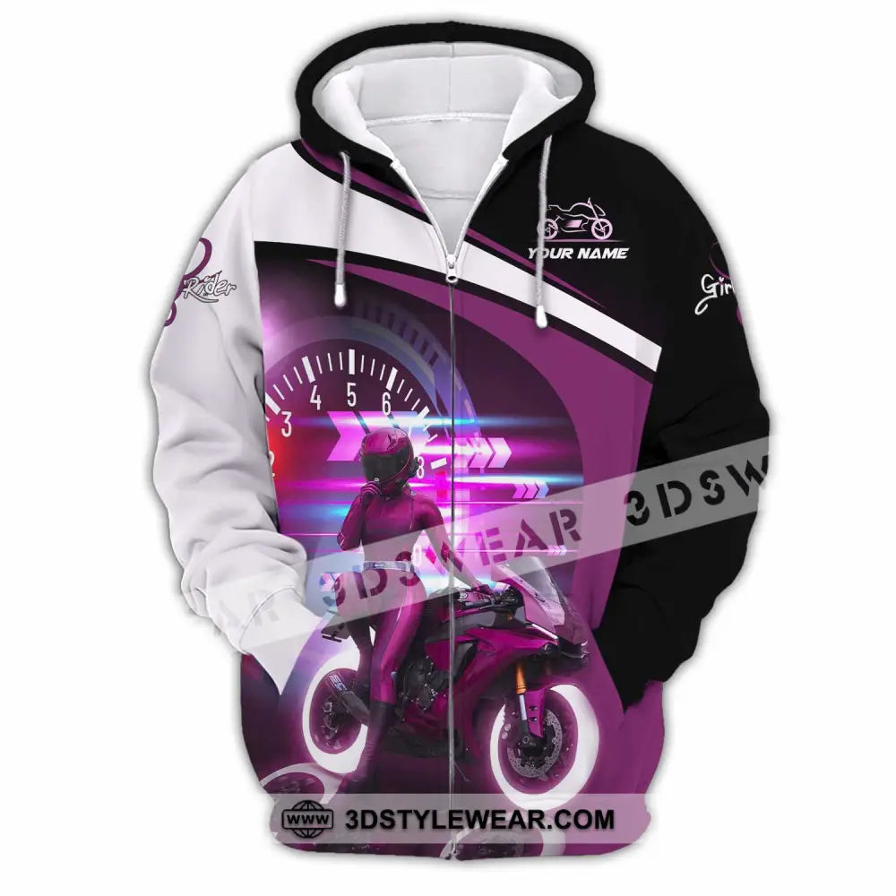 Women Shirt - Custom Girl Rider Shirt - Zipper Hoodie / S - T-shirt