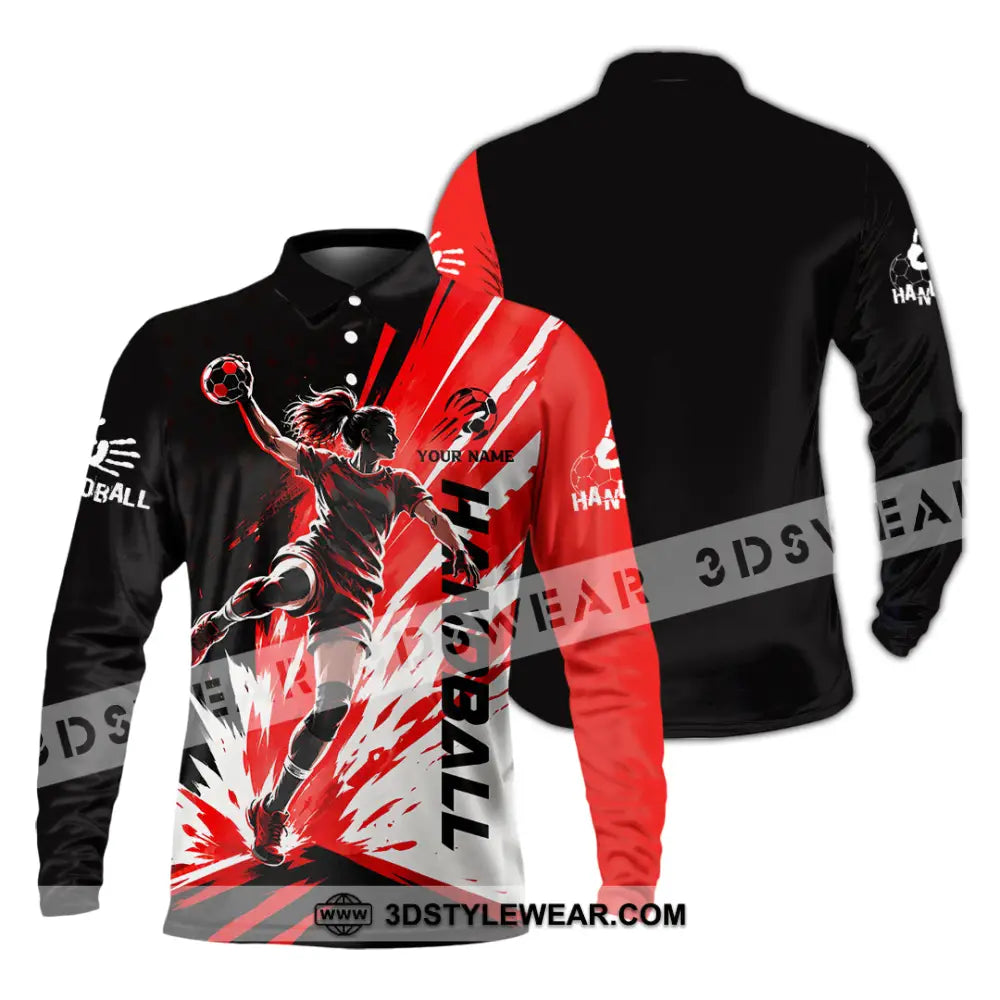 Women Shirt - Custom Handball Shirt - Long Sleeve Polo / S - T-shirt