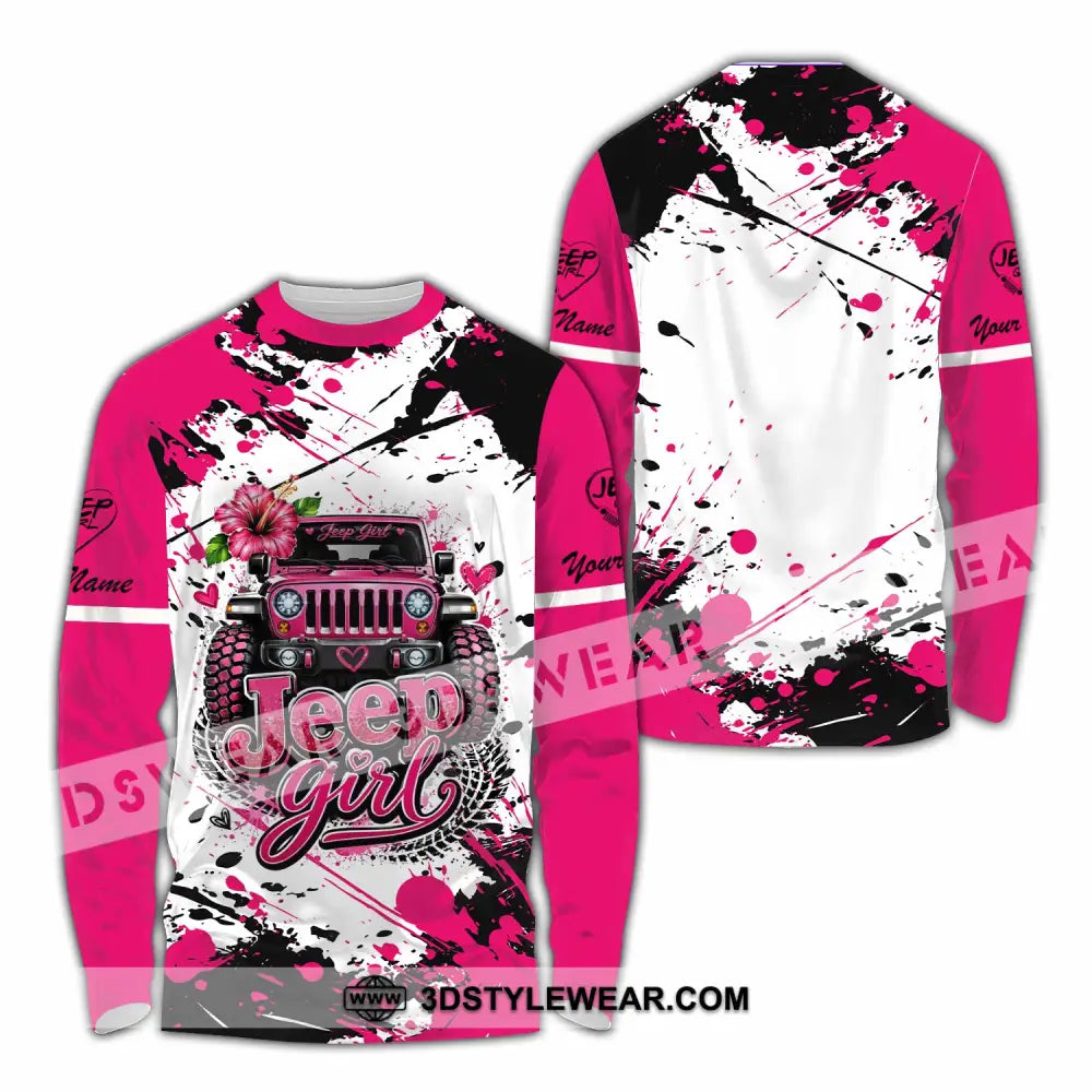 Women Shirt - Custom Jeep Girl Shirt - Long Sleeve Shirt / S - T-shirt