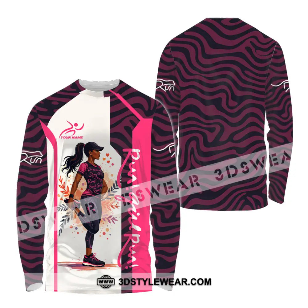 Women Shirt - Custom Run Girl Run 3D Shirt - Long Sleeve Shirt / S - T-shirt