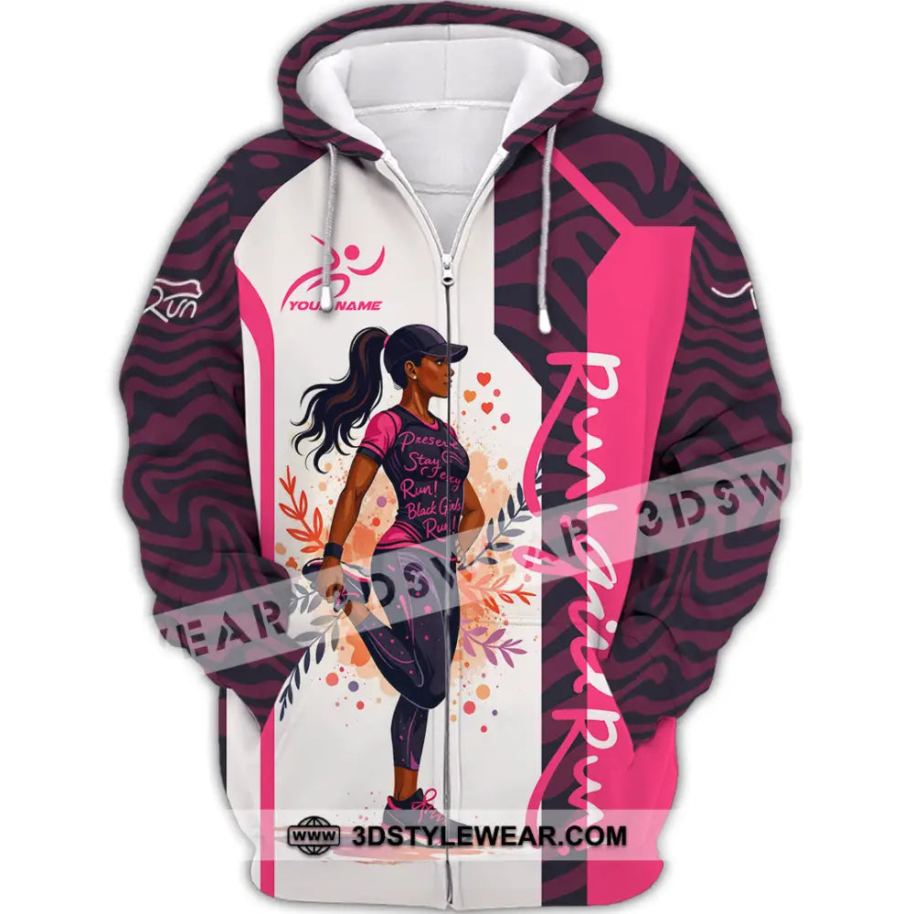 Women Shirt - Custom Run Girl Run 3D Shirt - Zipper Hoodie / S - T-shirt