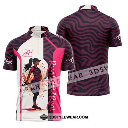 Women Shirt - Custom Run Girl Run 3D Shirt - Zipper Polo Shirt / S - T-shirt
