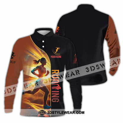 Women Shirt - Custom Running Shirt - Long Sleeve Polo / S - T-shirt