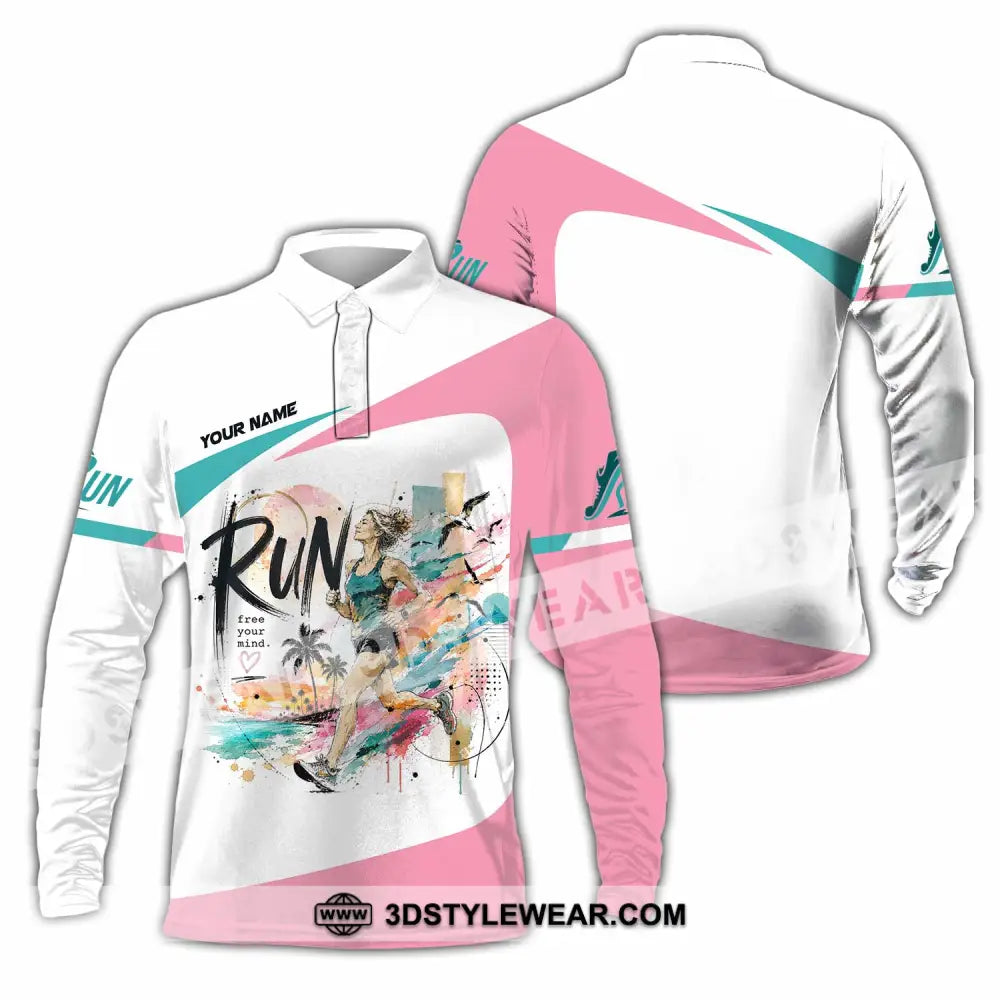 Women Shirt - Custom Running Shirt - Long Sleeve Polo / S - T-shirt