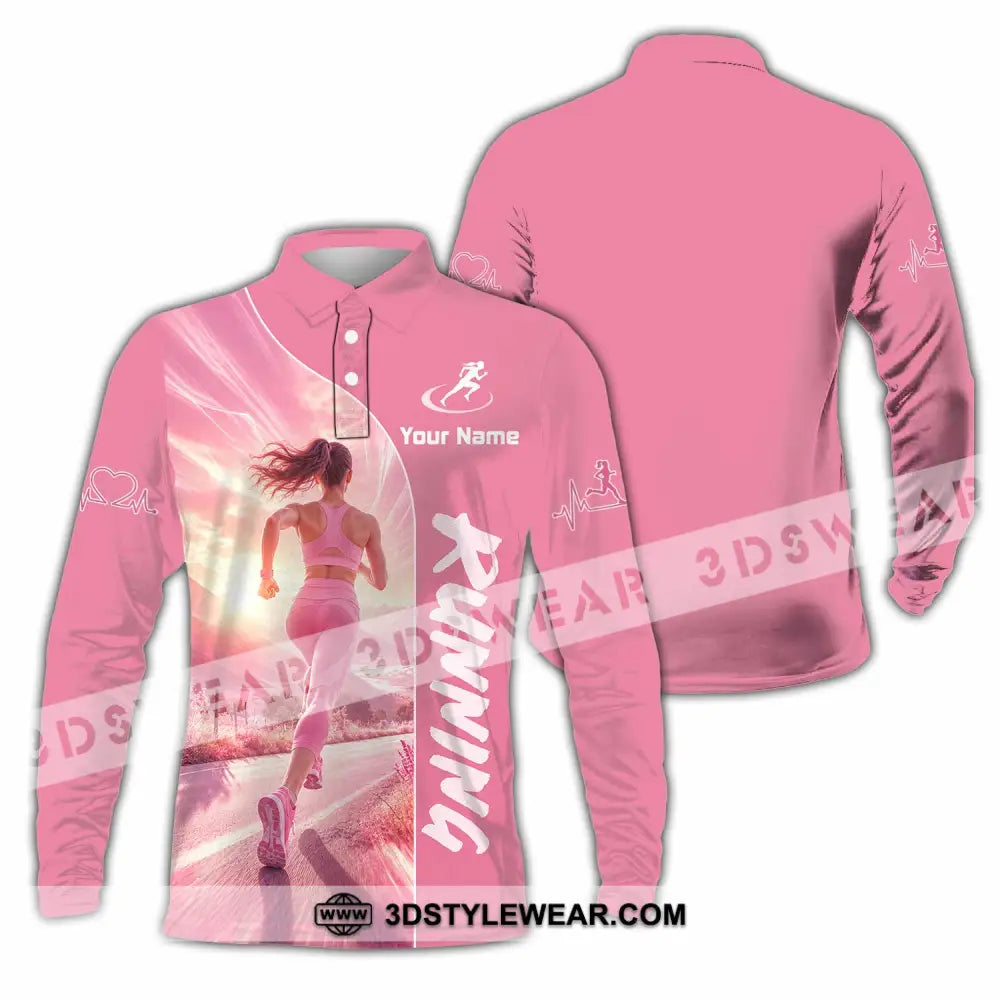 Women Shirt - Custom Running Shirt - Long Sleeve Polo / S - T-shirt