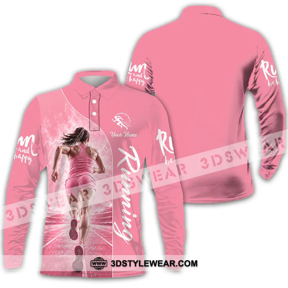 Women Shirt - Custom Running Shirt - Long Sleeve Polo / S - T-shirt