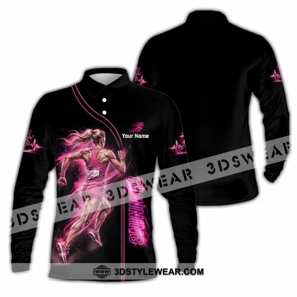 Women Shirt - Custom Running Shirt - Long Sleeve Polo / S - T-shirt