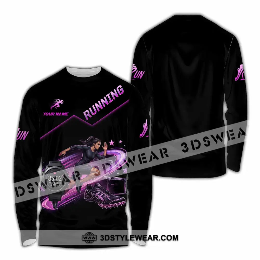 Women Shirt - Custom Running Shirt - Long Sleeve Shirt / S - T-shirt