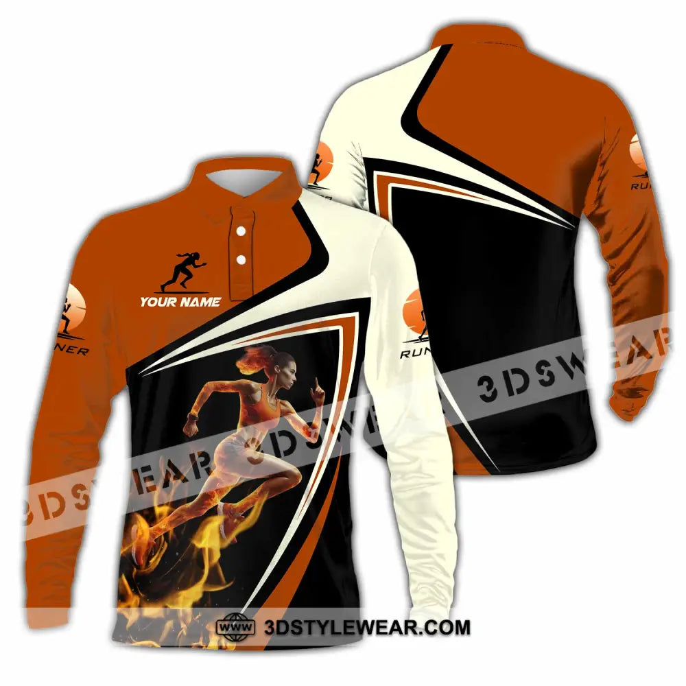 Women Shirt - Custom Running Women Runner Shirt - Long Sleeve Polo / S - T-shirt