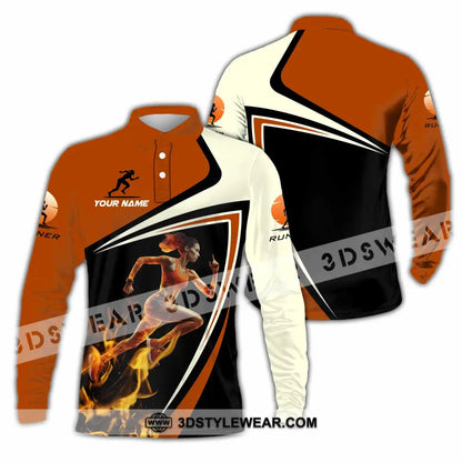 Women Shirt - Custom Running Women Runner Shirt - Long Sleeve Polo / S - T-shirt
