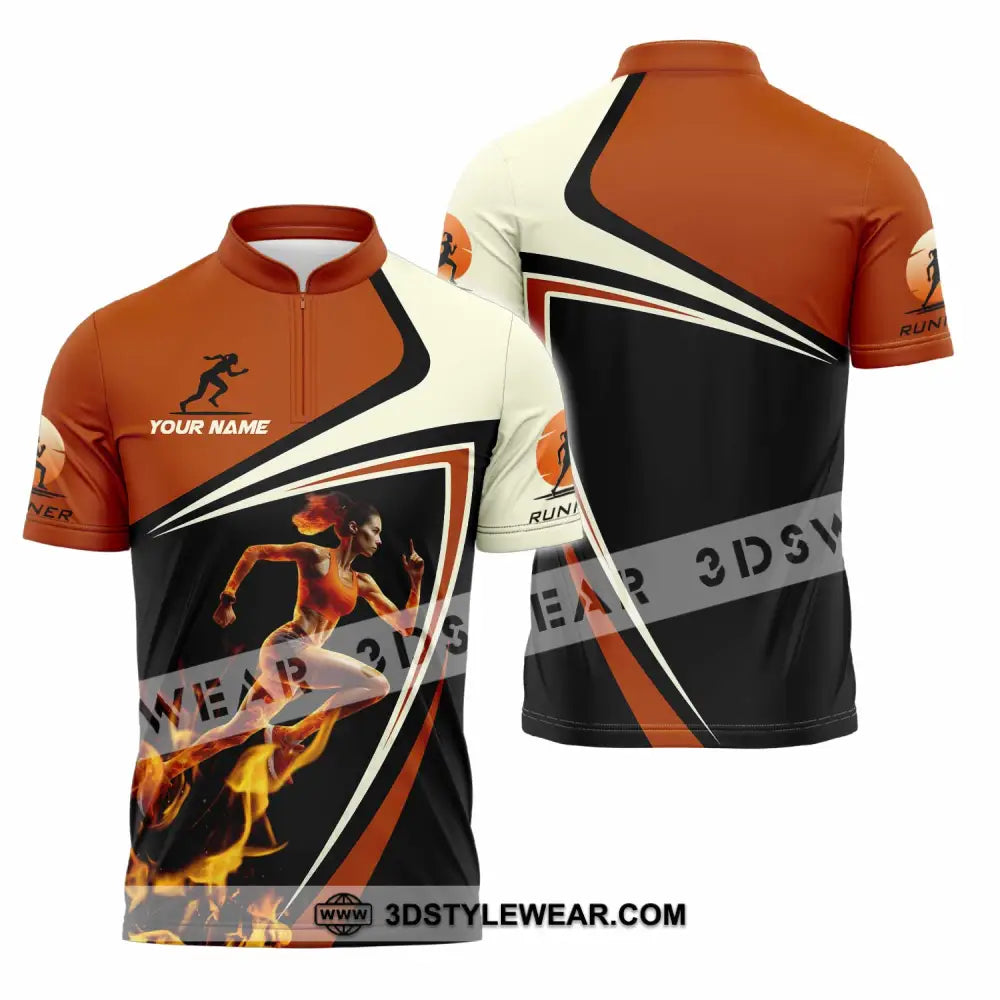 Women Shirt - Custom Running Women Runner Shirt - Zipper Polo Shirt / S - T-shirt