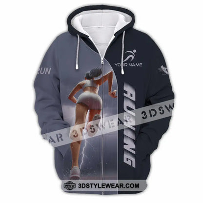 Women Shirt - Custom Running Sport Shirt - Zipper Hoodie / S - T-shirt
