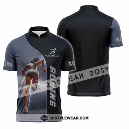 Women Shirt - Custom Running Sport Shirt - Zipper Polo Shirt / S - T-shirt
