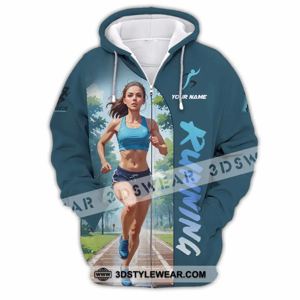 Women Shirt - Custom Running Woman Runner Sporty Shirt - Zipper Hoodie / S - T-shirt