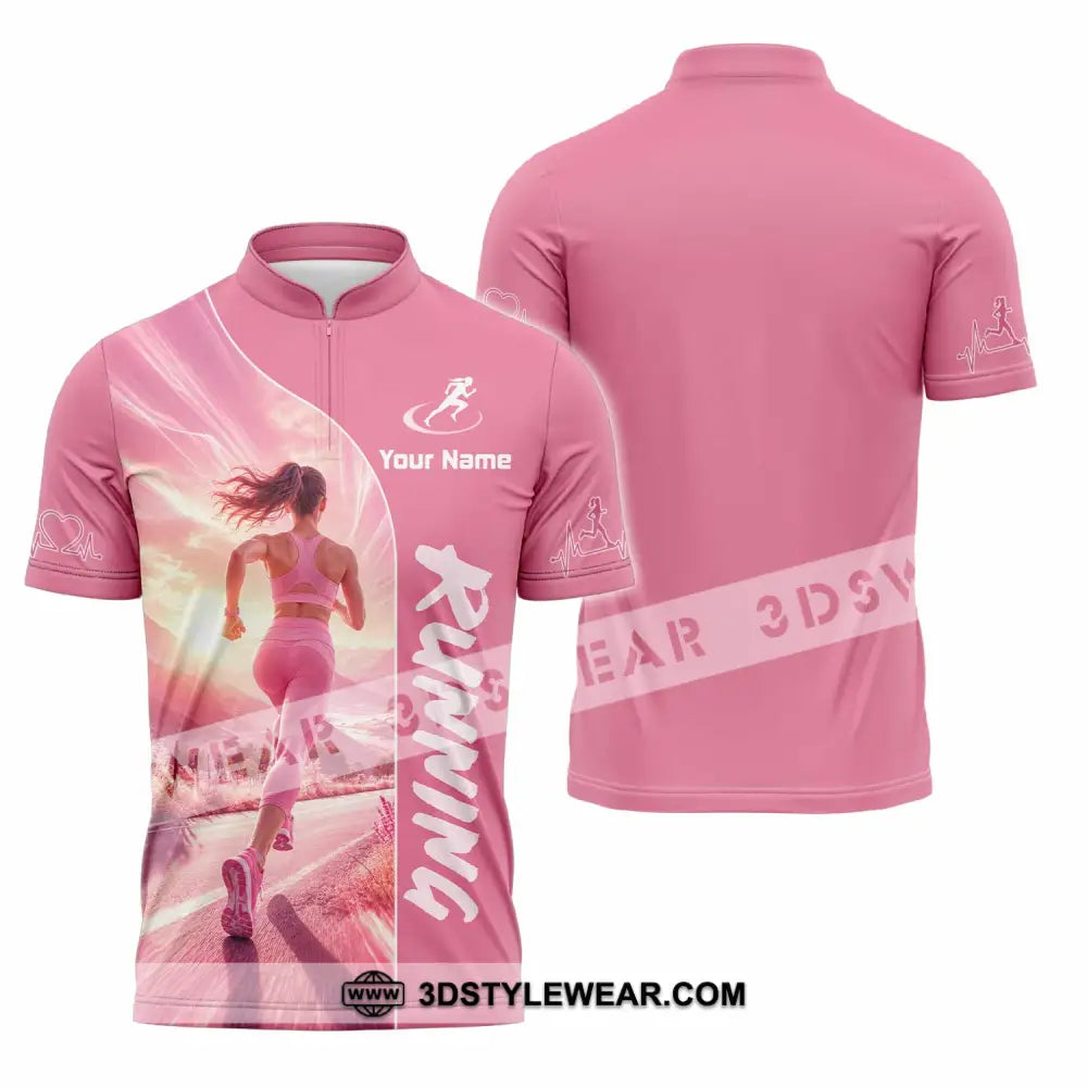 Women Shirt - Custom Running Shirt - Zipper Polo Shirt / S - T-shirt