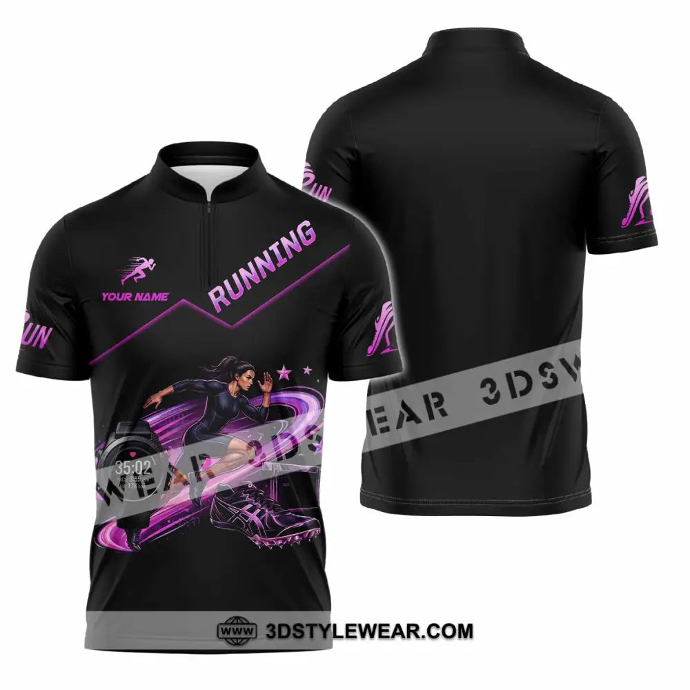 Women Shirt - Custom Running Shirt - Zipper Polo Shirt / S - T-shirt