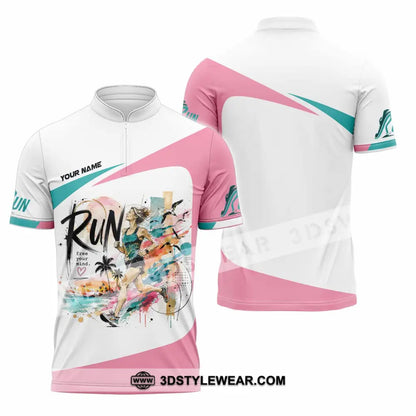 Women Shirt - Custom Running Shirt - Zipper Polo Shirt / S - T-shirt
