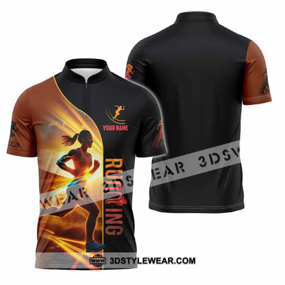 Women Shirt - Custom Running Shirt - Zipper Polo Shirt / S - T-shirt