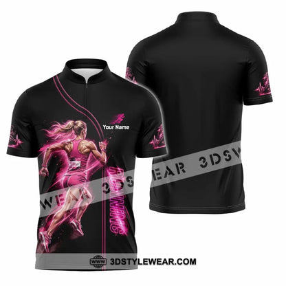 Women Shirt - Custom Running Shirt - Zipper Polo Shirt / S - T-shirt
