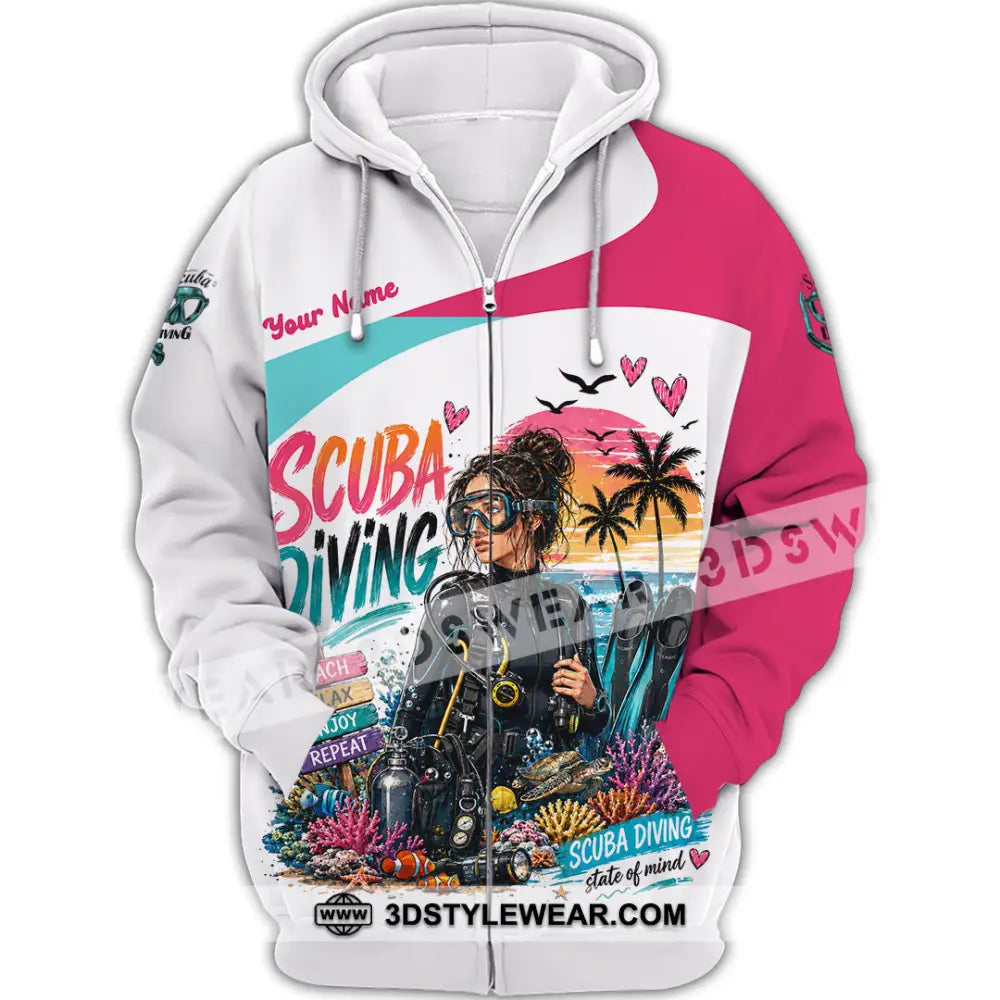 Women Shirt - Custom Scuba Diving Shirt - Zipper Hoodie / S - T-shirt