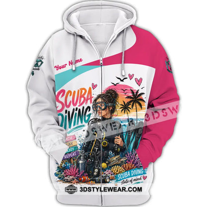 Women Shirt - Custom Scuba Diving Shirt - Zipper Hoodie / S - T-shirt