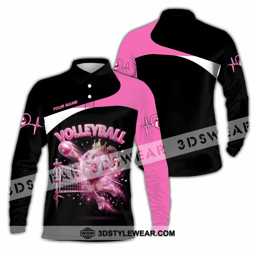 Women Shirt - Custom Volleyball Queen Shirt - Long Sleeve Polo / S - T-shirt