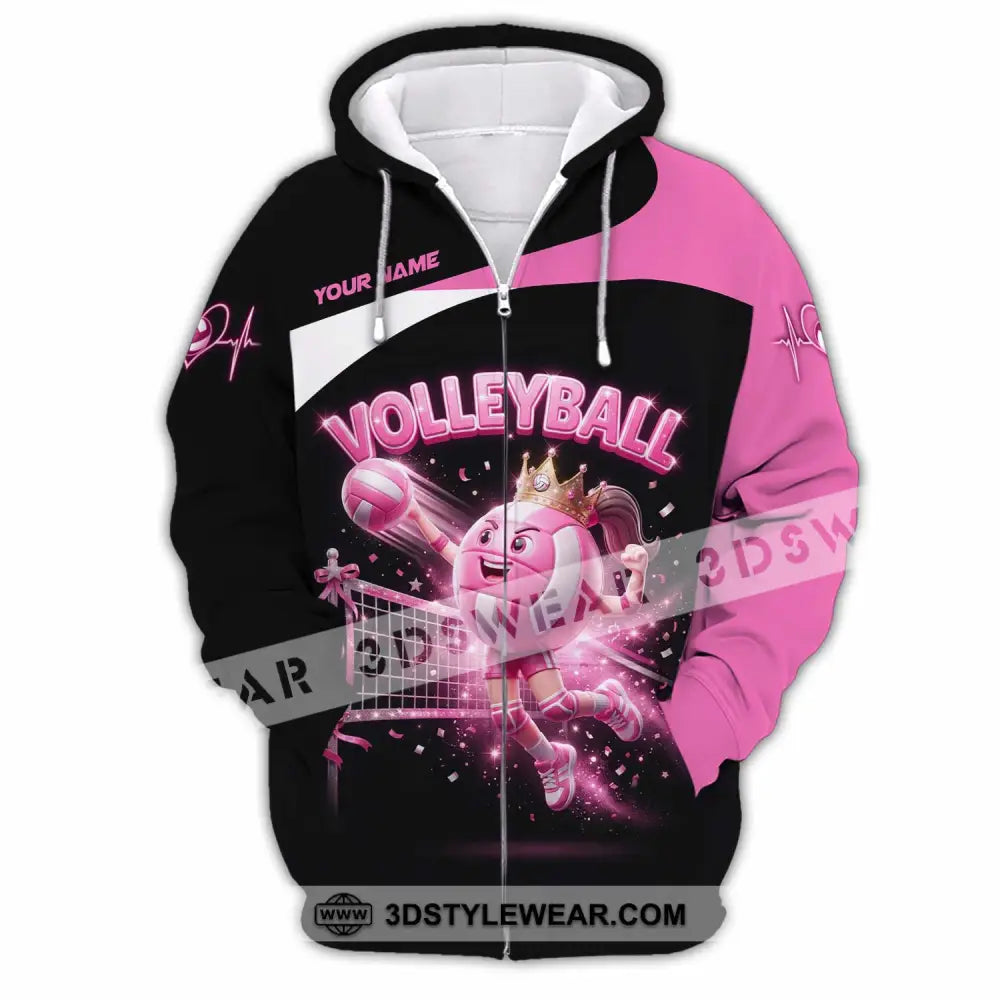 Women Shirt - Custom Volleyball Queen Shirt - Zipper Hoodie / S - T-shirt