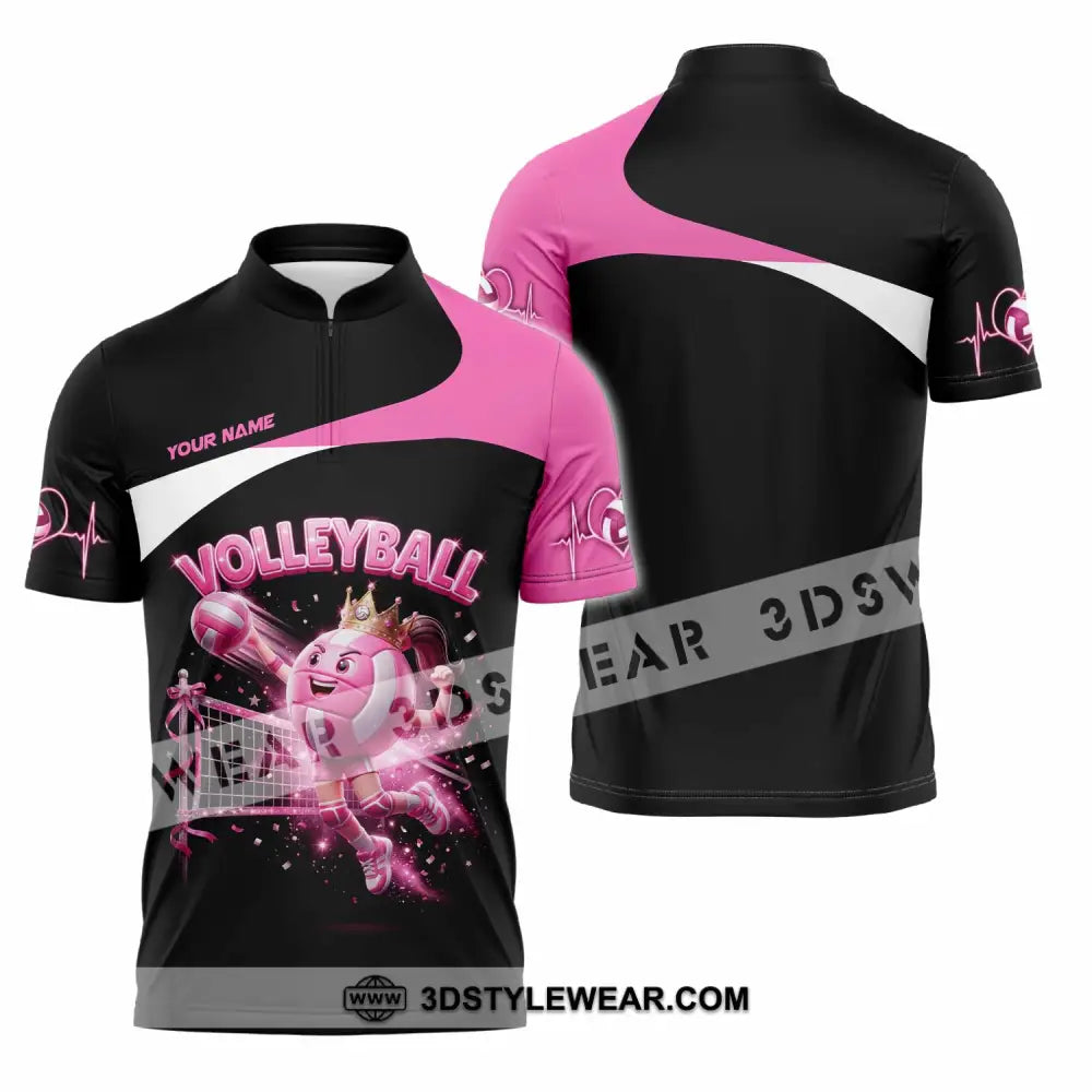 Women Shirt - Custom Volleyball Queen Shirt - Zipper Polo Shirt / S - T-shirt