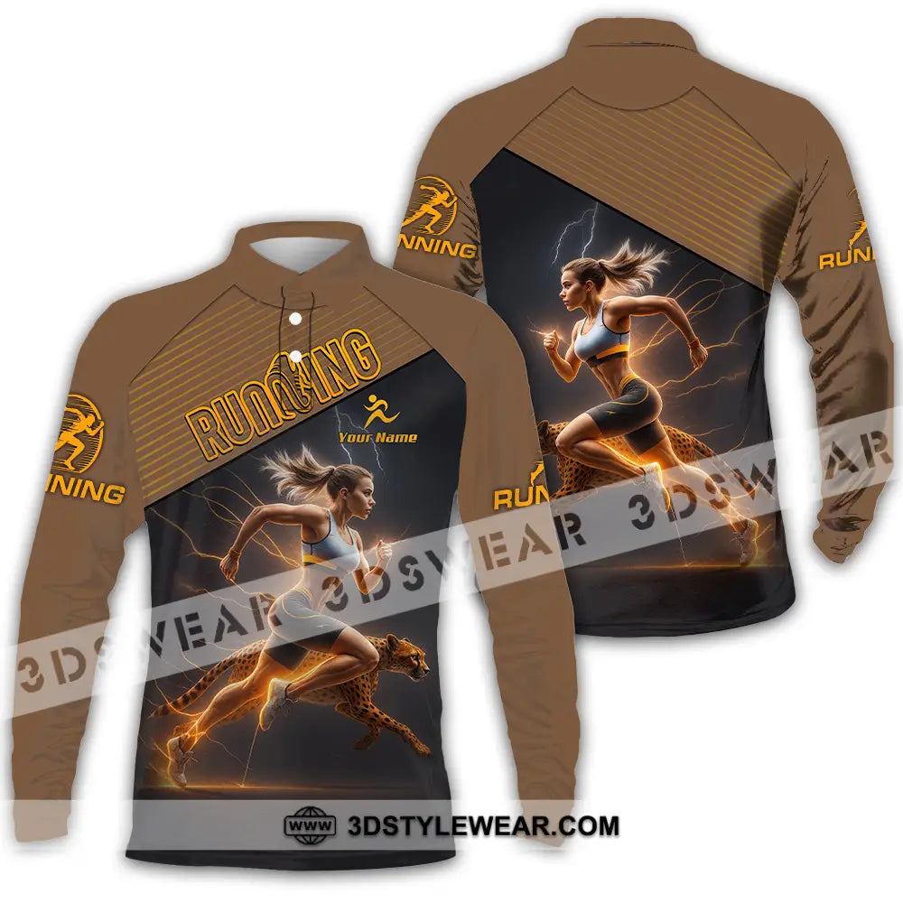 Women Shirt - Custom Woman Running Shirt - Long Sleeve Polo / S - T-shirt