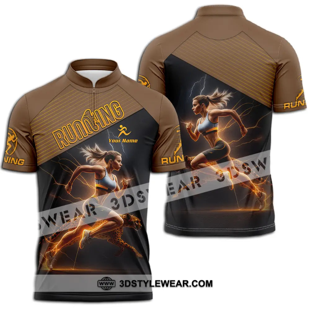 Women Shirt - Custom Woman Running Shirt - Zipper Polo Shirt / S - T-shirt