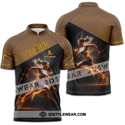 Women Shirt - Custom Woman Running Shirt - Zipper Polo Shirt / S - T-shirt