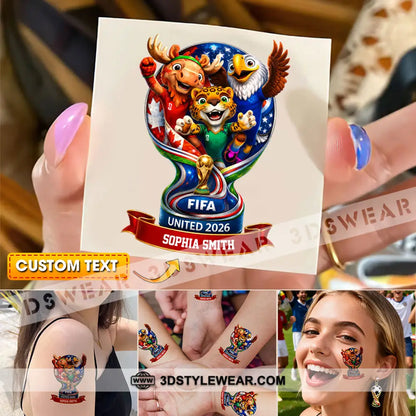 World Cup 2026 Custom Temporary Tattoo Personalized Tattoo Fake Tattoo - 10 Pcs - Temporary Tattoo