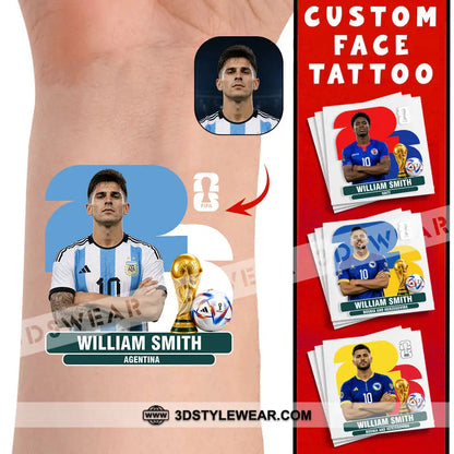 World Cup 2026 Custom Temporary Tattoo Personalized Tattoo Fake Tattoo - 10 Pcs - Temporary Tattoo